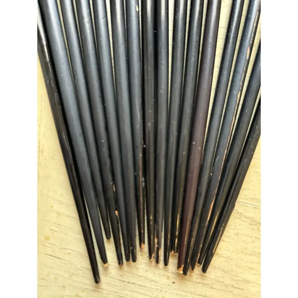 8* Chopsticks Black Wooden Old Design Set Of 8( 16 Total) VTG Hair Pins Buns
